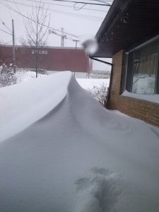 This is what I looked out to on our front deck yesterday morning. Click the picture and it will take you to the latest news story on this snow-maggedon tsunami-blizzard.